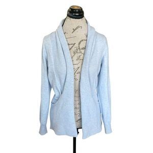 Chloe & Jasmine Women’s Open Cardigan Ruched Waffle Textured Baby Blue Sz Small